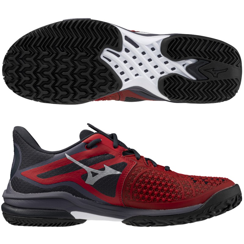 Mizuno Wave Exceed Tour Padel salsa graystone heren 2024 Mizuno Wave Exceed Tour Padel salsa graystone heren 2024