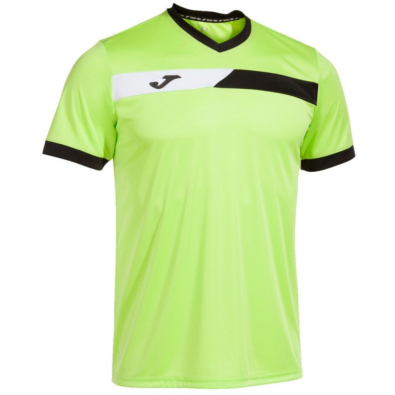 Joma Court lime zwart t-shirt Joma Court lime zwart t-shirt