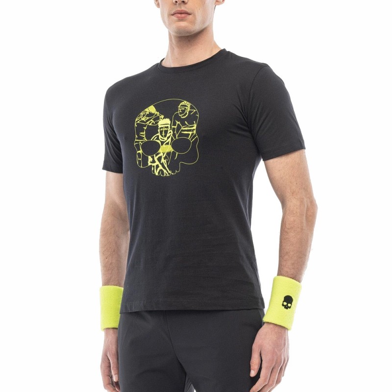Hydrogen Sketch marineblauw fluor geel t-shirt