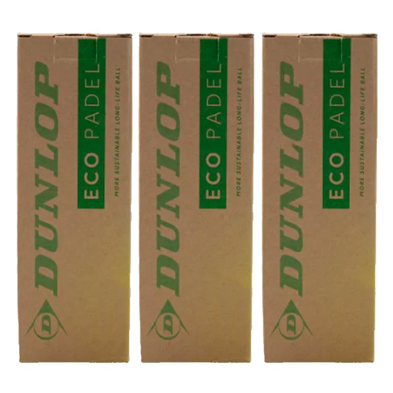 Dunlop pack 3 Eco Padel 3x3 Stucks Dunlop pack 3 Eco Padel 3x3 Stucks