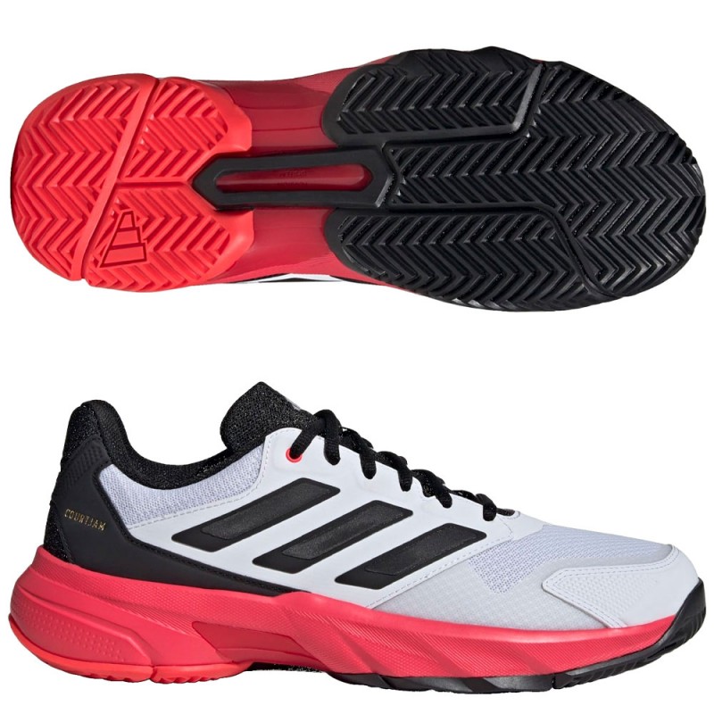 Adidas Courtjam Control M FTWR Wit Lucid Red heren 2025