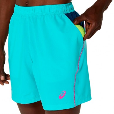 Asics Padel Court 7IN turquoise blauw Short