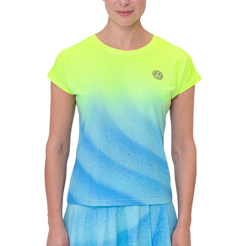 Bidi Badu Beach Spirit Capsleeve gele blauwe t-shirt Bidi Badu Beach Spirit Capsleeve gele blauwe t-shirt