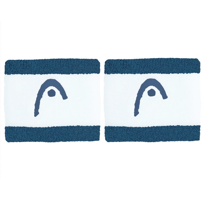 Head polsbandjes Striped 2.5 turquoise witte Head polsbandjes Striped 2.5 turquoise witte