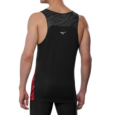 Mizuno Dryaeroflow Graphic Tank rood blauwe T-Shirt