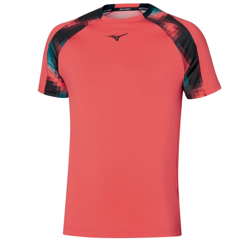 Mizuno Tennis Shadow Tee rood T-shirt Mizuno Tennis Shadow Tee rood T-shirt