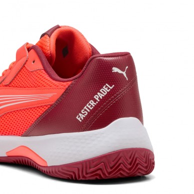 Puma Nova Court rode donkere karmozijnrode padelschoenen 2025