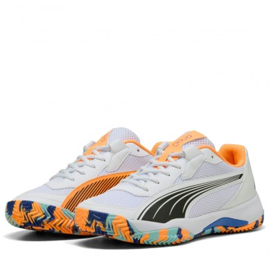 Puma Nova Court wit levendig blauw 2025 padelschoenen