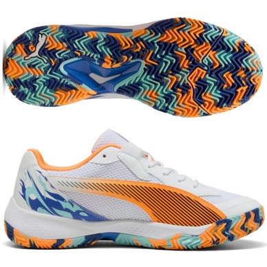 Puma Nova Court wit levendig blauw 2025 padelschoenen