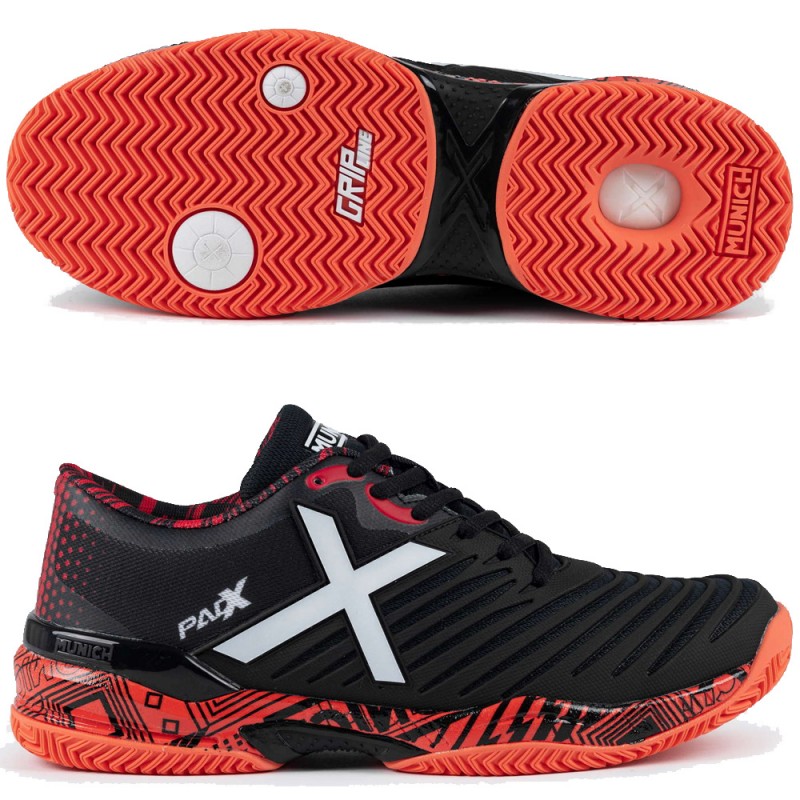 Munich PADX 55 Padel black red heren 2025 Munich PADX 55 Padel black red heren 2025