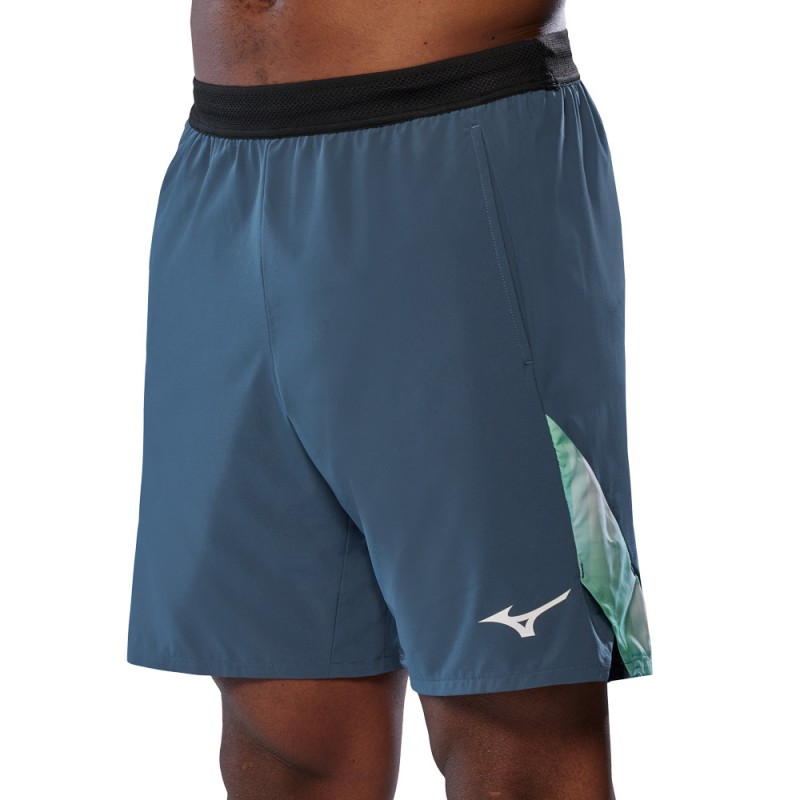 Mizuno Tennis 8IN Amply indigo blauw Short