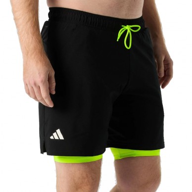 Adidas Club 2IN1 short zwart geel short