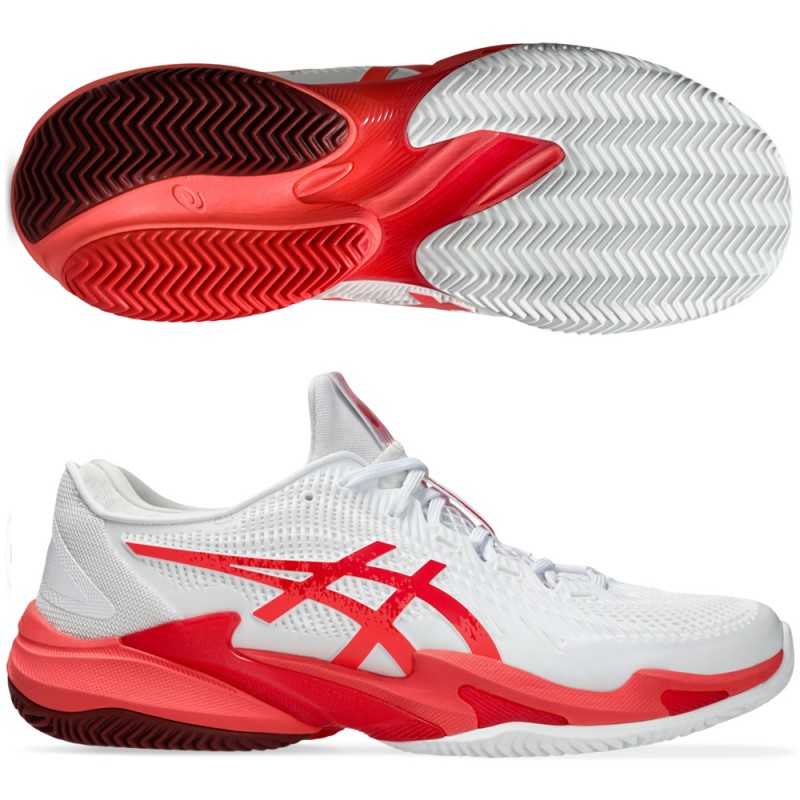 Asics Court FF3 Novak Clay white electric red heren 2025