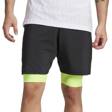 Adidas Club 2IN1 short zwart geel short