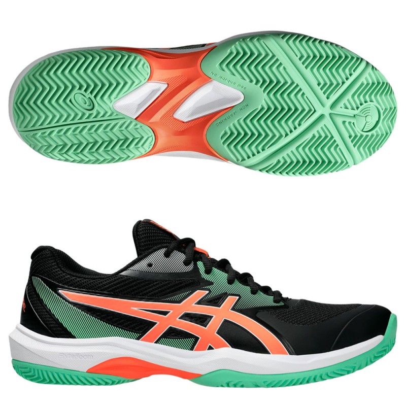 Asics Game FF Padel black vivid coral heren 2025 Asics Game FF Padel black vivid coral heren 2025