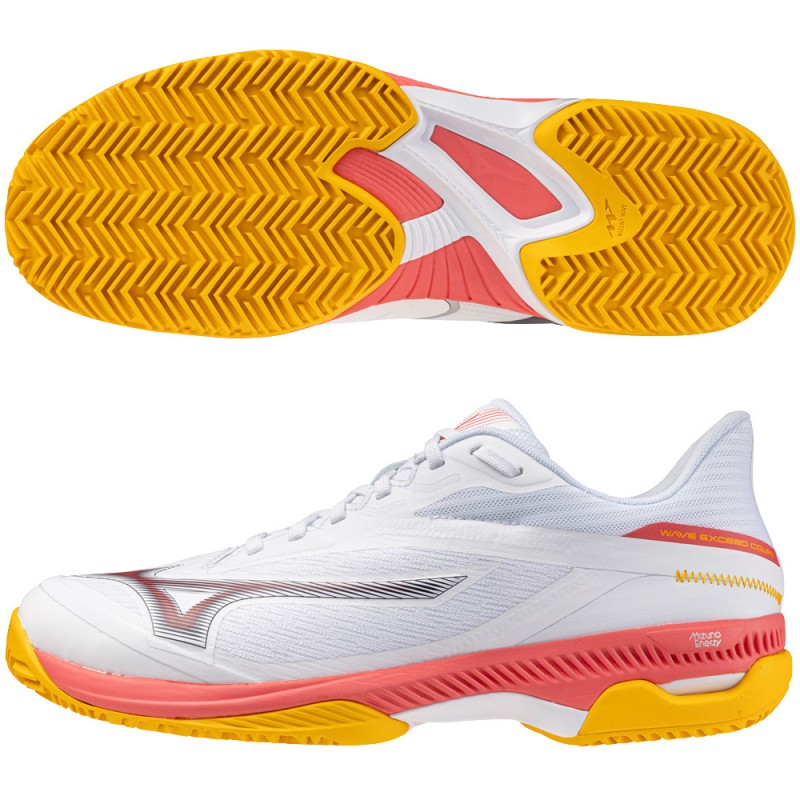 Mizuno Wave Exceed Court CC wit calypso koraal heren 2025