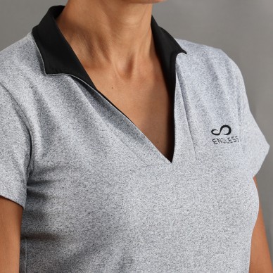 Endless Onyx Mouwen grijs polo