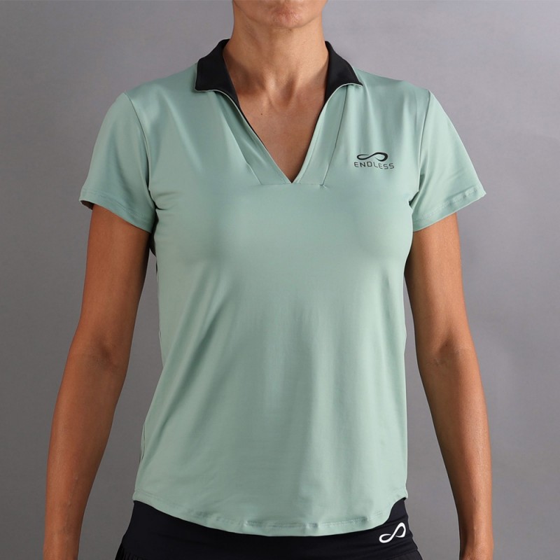 Endless Onyx Sleeves bosgroen polo