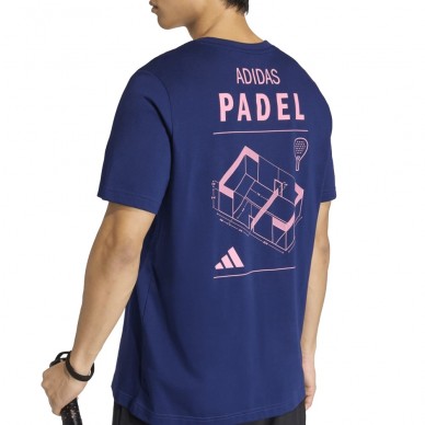 Adidas M Padel Cat donkerblauw T-shirt