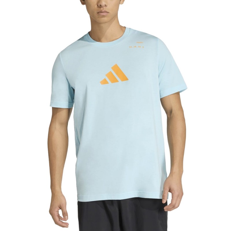 Adidas M Padel Cat blauw cyaan T-shirt