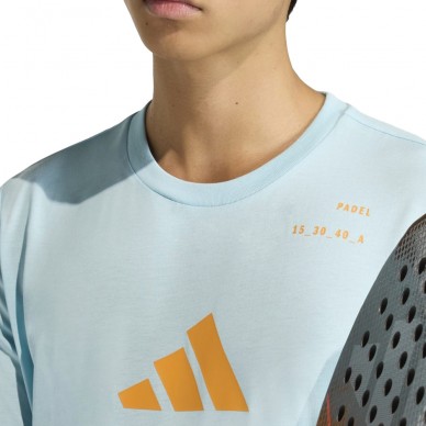 Adidas M Padel Cat blauw cyaan T-shirt