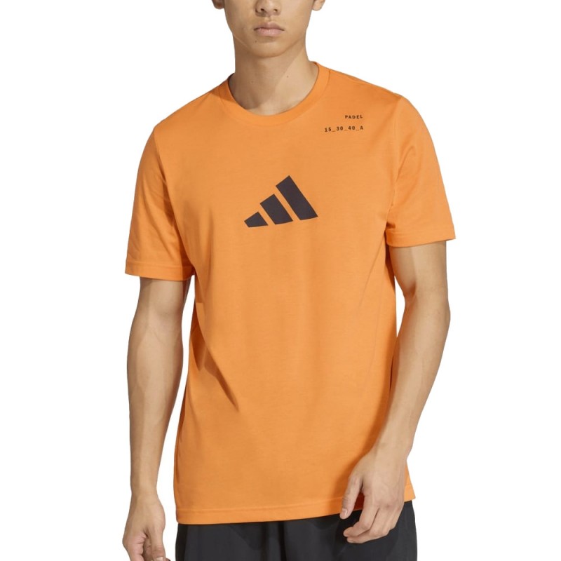 Adidas M Padel Cat oranje T-shirt