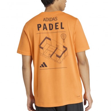 Adidas M Padel Cat oranje T-shirt