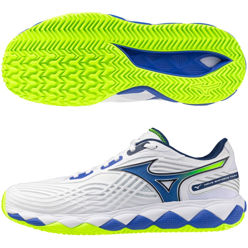Mizuno Wave Enforce Tour 2 CC white dazzling blue heren 2026