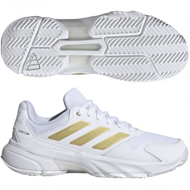 Adidas Courtjam Control 3 W white gold dames 2026