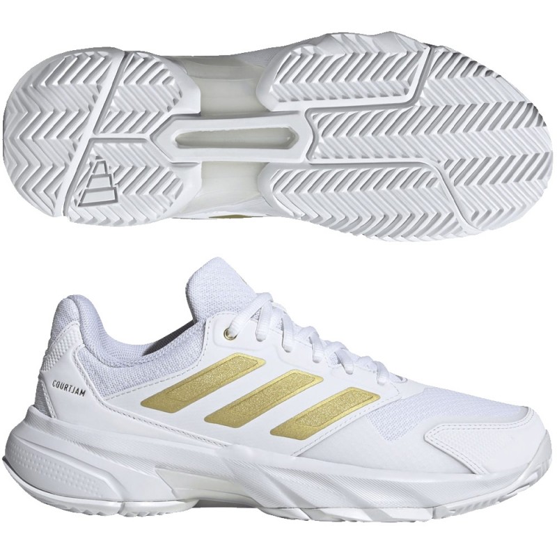 Adidas Courtjam Control 3 W white gold dames 2026