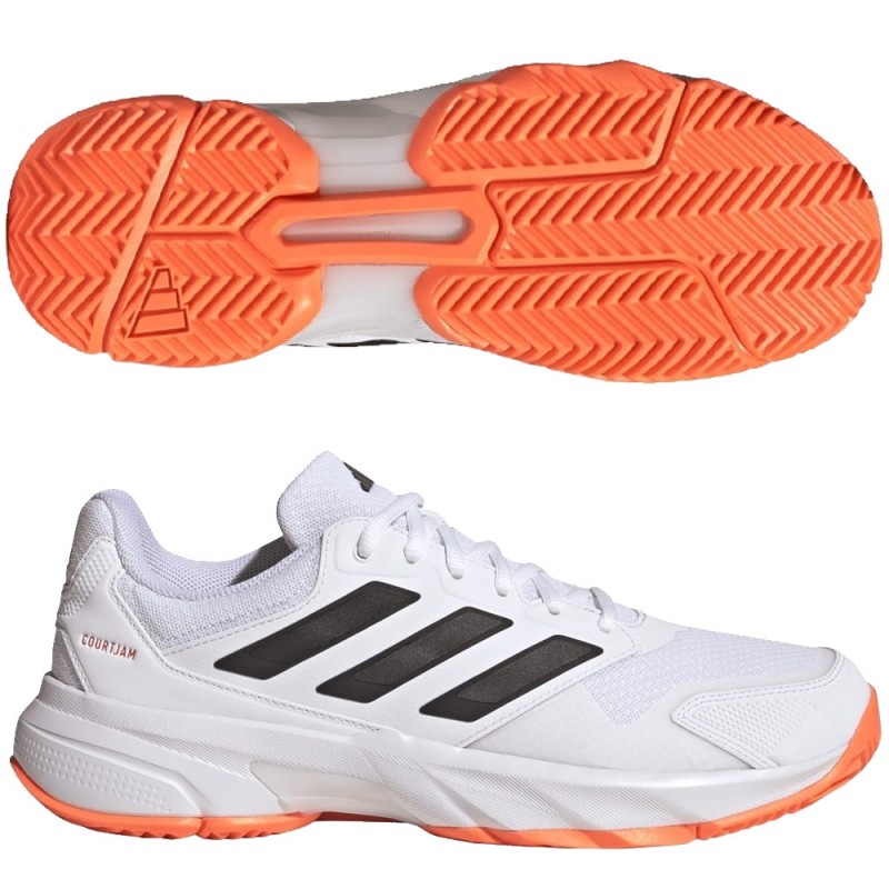 Adidas Courtjam Control 3 M Clay white black orange heren 2026