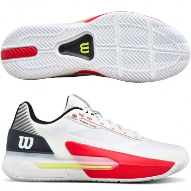 Wilson Rush Tour 5 Clay white black heren 2026