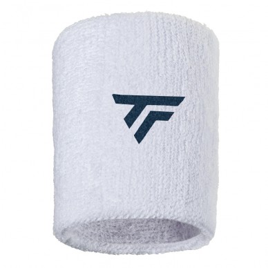 Tecnifibre polsbandjes XL wit met blauw logo