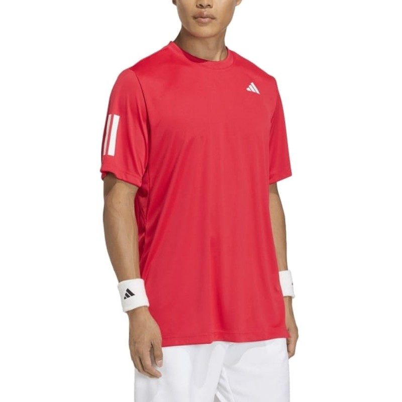 Adidas Club 3STR robijnrood T-shirt