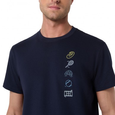 Asics Game Seasonal Graphic Tee middernacht blauw T-shirt