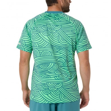 Asics Court All Over Print SS Top blauwgroen t-shirt
