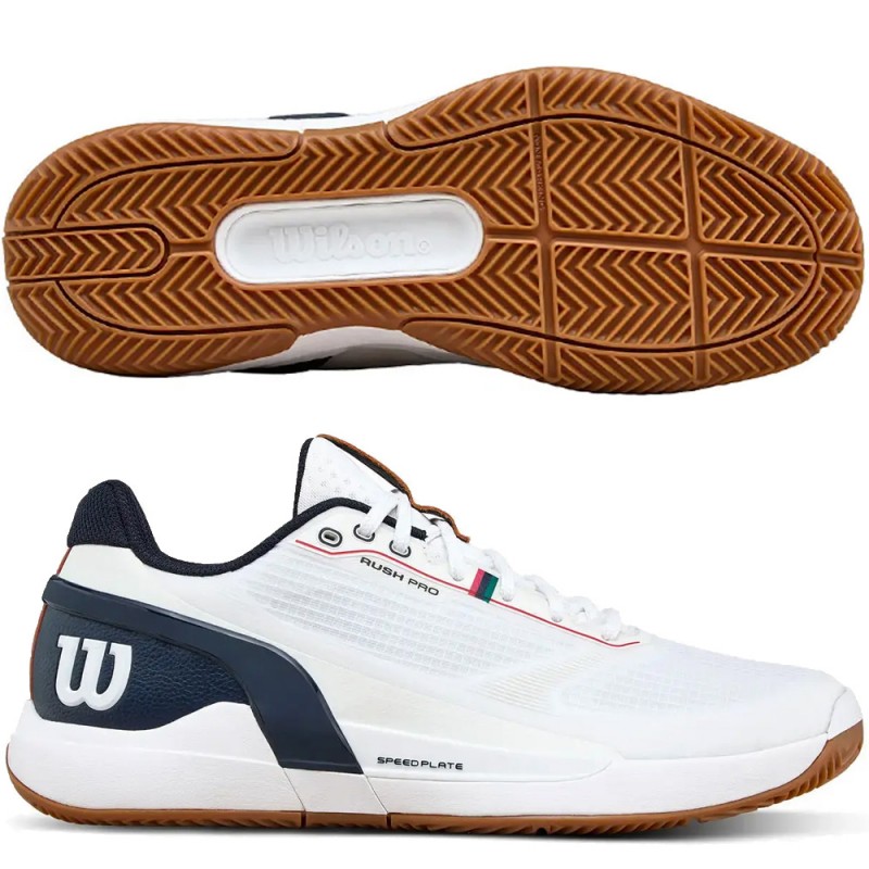 Wilson Rush Pro 5 Clay white navy heren 2026
