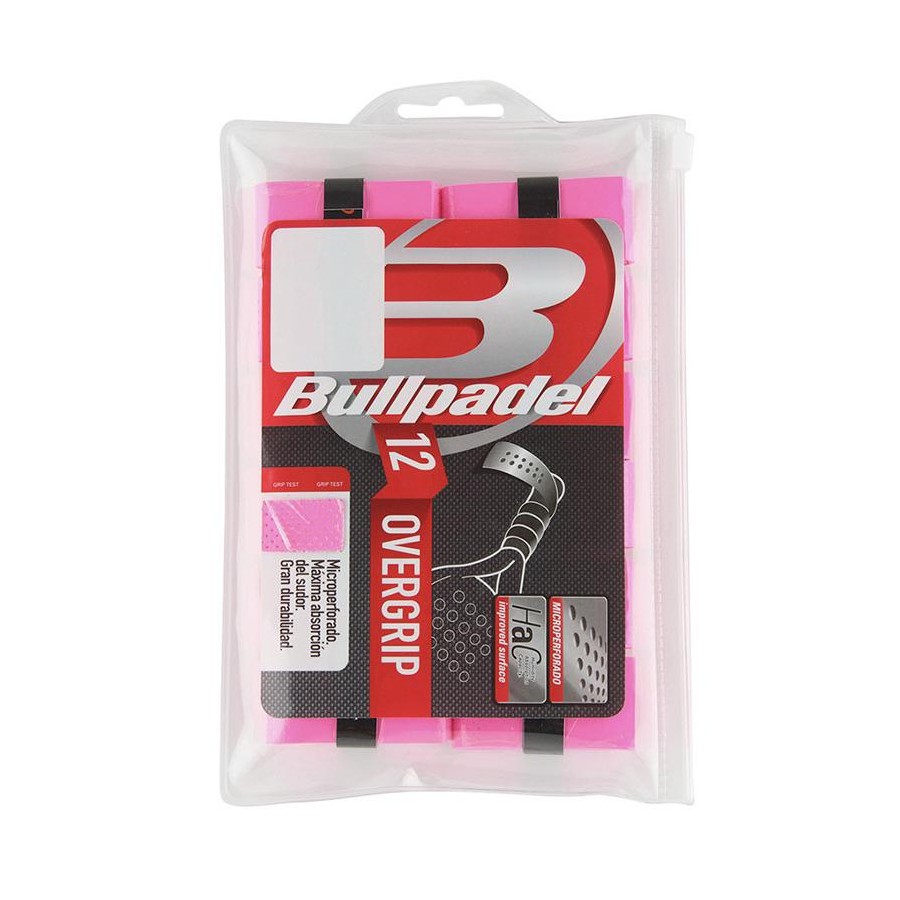 Overgrips Bullpadel GB1601 Perforados Pack 12 Rosas